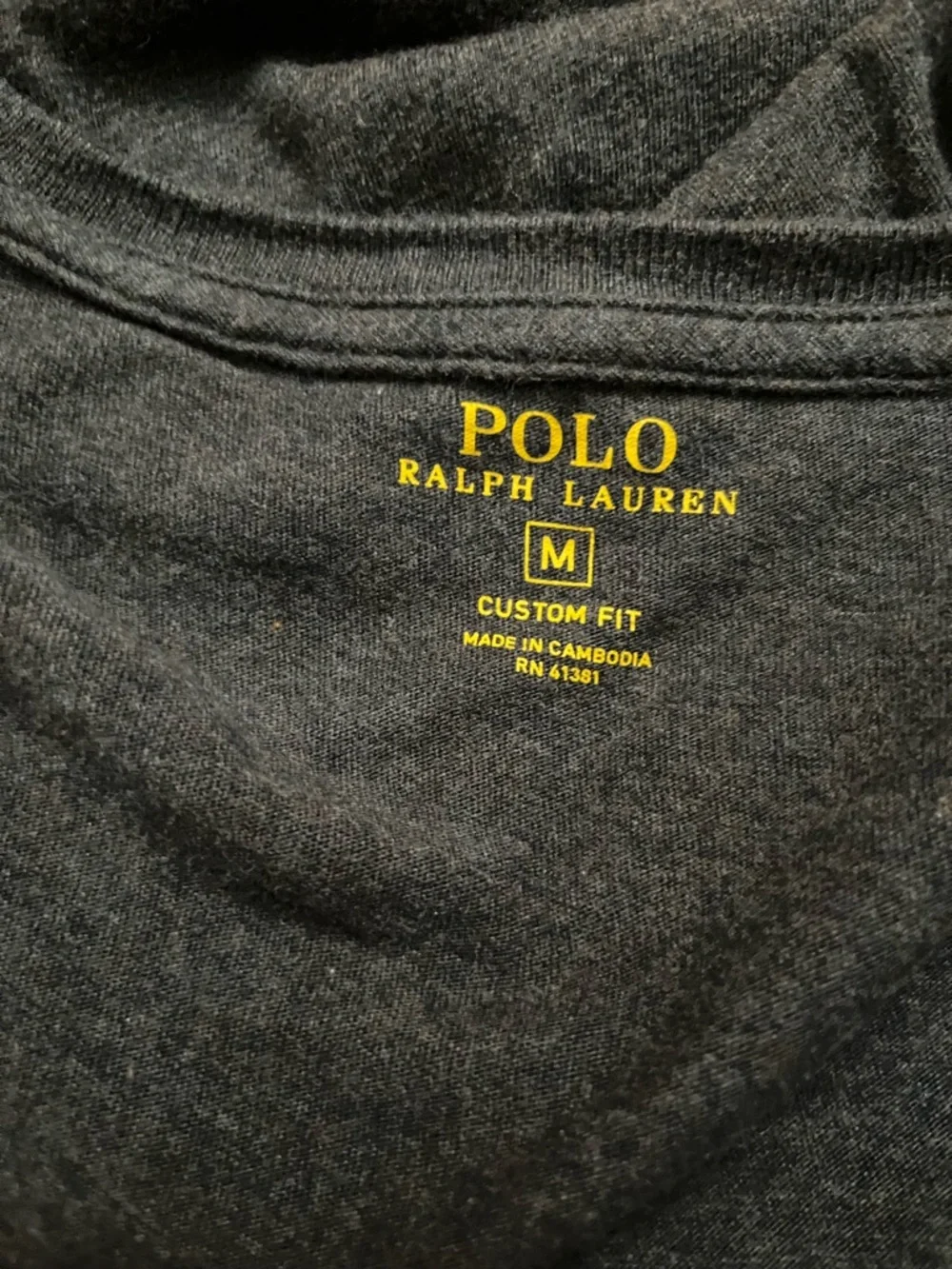 Polo Ralph Lauren Custom Fit‎ Long Sleeve Tee Shirt Gray Pony Logo Mens Medium